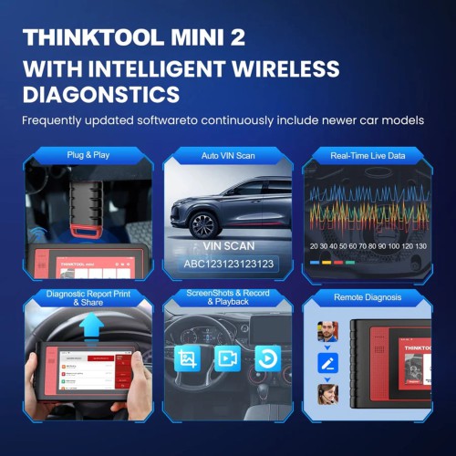 THINKTOOL MINI 2 OBD2 Diagnosetester Full System Bluetooth 6" Touchscreen 8MP Kamera 35+ Reset Funktionen
