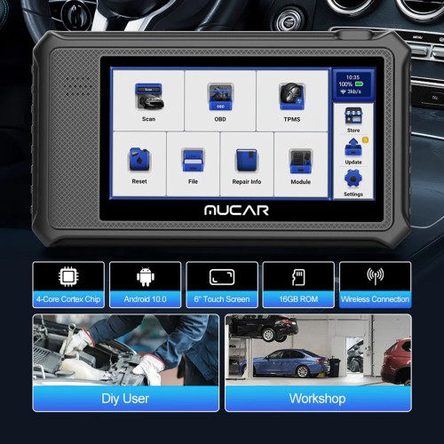 THINKCAR MUCAR VO6 OBD2 Scanner Supports 28+ Maintenance Functions Full System Diagnostics Full OBD2 Diagnostic Functions Free Update lifetime
