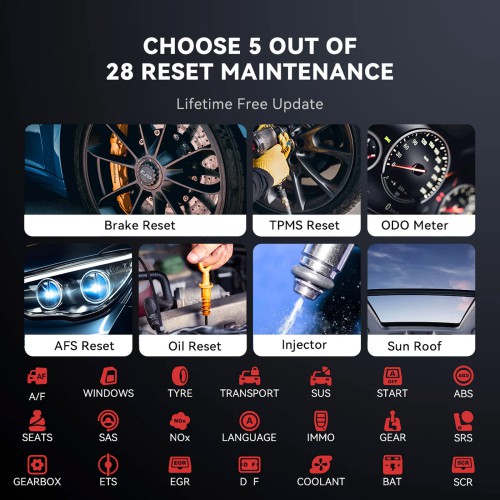 THINKCAR MUCAR CDE900 LITE Full System Diagnostic Scanner, Supports Full OBD2 Function, 21 + Languages, Choose Any 5 Functions from 28 Reset Services