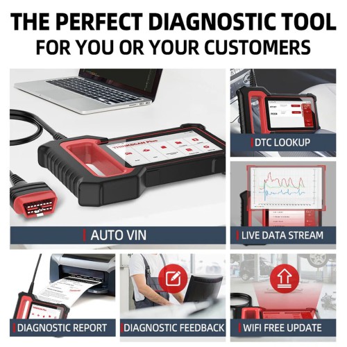 THINKCAR THINKSCAN PLUS S7 Diagnostic Scanner Supports 7 Systems Diagnoses, Full OBD2 Functions, Choose Any 5 Functions from 28 Reset Services