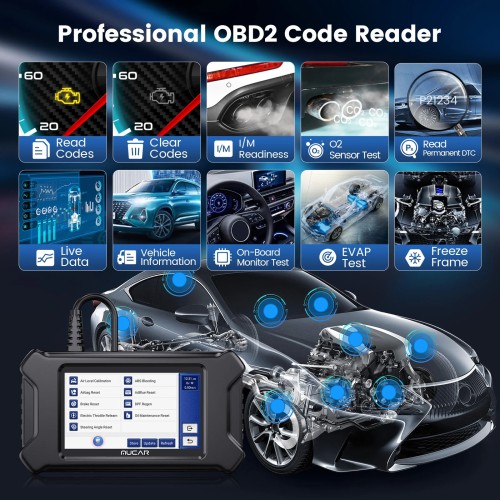 THINKCAR MUCAR CS4 Diagnostic Scanner Supports 4 System Diagnoses, 5 Reset Services, Full OBD2 Functions 19 Languages