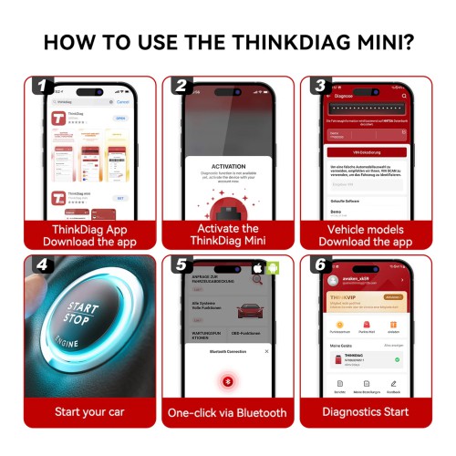 THINKCAR THINKDIAG MINI OBD2 Scanner, Supports Full System Diagnostics, Full OBD2 Diagnostic Functions, AutoVIN, 15+ Languages, Lifetime Free Upgrade