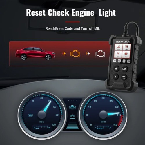 THINKCAR MUCAR CDL20 OBD2 Scanner Supports Full OBD ll Diagnostics, I/M Readiness, 7 Languages