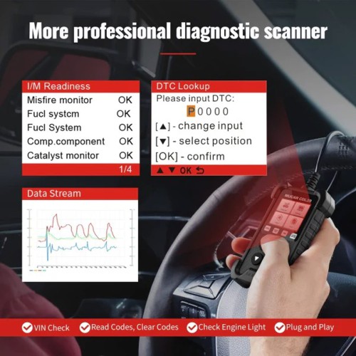 THINKCAR MUCAR CDL20 OBD2 Scanner Supports Full OBD ll Diagnostics, I/M Readiness, 7 Languages
