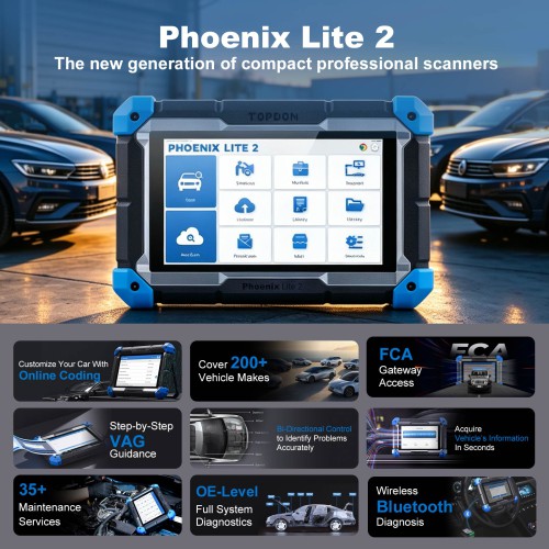 TOPDON Phoenix Lite2 OE-Level Scan Tool  Bi-Directional Controls, 35 Service Functions