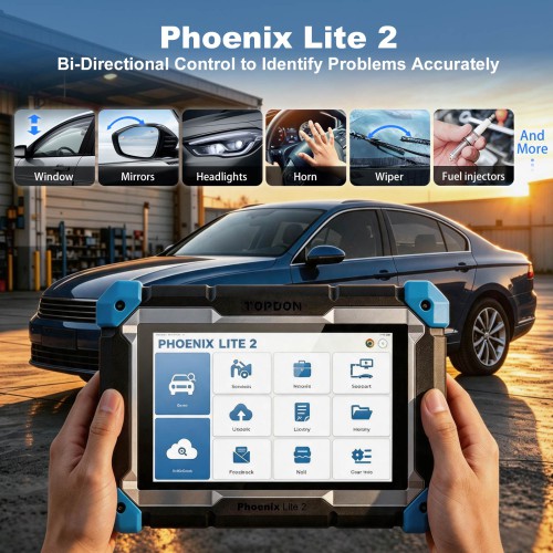 TOPDON Phoenix Lite2 OE-Level Scan Tool  Bi-Directional Controls, 35 Service Functions
