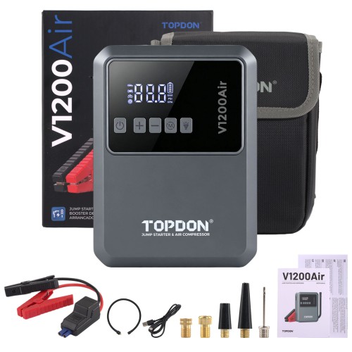 TOPDON V1200AIR 2-in-1 1200 Peak Amp Jump Starter & Tire Inflator