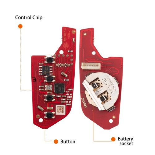 XHORSE XKCD06EN KAI.DLK Folding Key 4 Buttons Second Generation Universal Wired Remote Key  5PCS