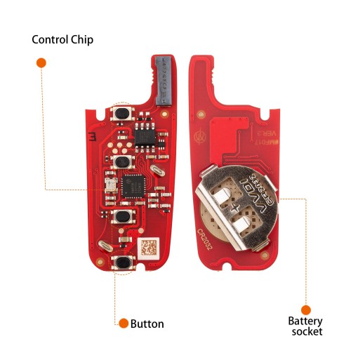 XHORSE XEFO21EN FOR.D Style Second Generation Super Remote Flip 4 Buttons 5PCS