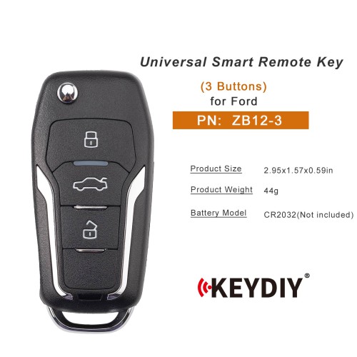 KEYDIY KD ZB12-3 Universal Smart Remote Key 3 Buttons for Ford Type