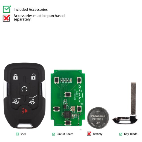 LONSDOR CL30-11 Remote Key 6 Buttons Supports ID46 ID49 ID4A 315MHz 433.92MHZ for Chevrolet