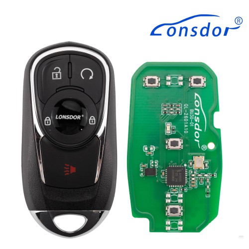LONSDOR BU30-02 Remote Key 4 Buttons Supports ID46 ID49 ID4A 315MHz 433.92MHz for Buick
