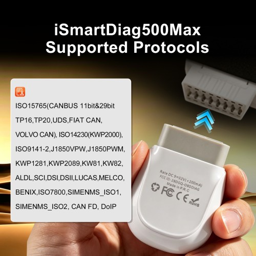 VIDENT iSmartDiag500Max Supports OE Level Diagnosis, Off-line Coding & Adaptations, ABS Bleeding, EPB,Injector Coding
