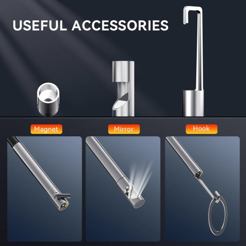 THINKCAR USB Endoscope TES 102 5.5mm IP67 Water Proof 6-Adjustable LED Lights 1280*720 Definition, Works with THINKSCAN 689BT/MUCAR 892BT/MUCAR VO8