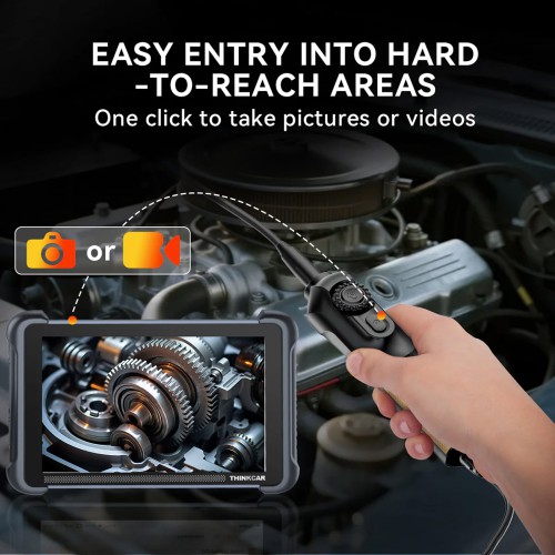 THINKCAR USB Endoscope TES 102 5.5mm IP67 Water Proof 6-Adjustable LED Lights 1280*720 Definition, Works with THINKSCAN 689BT/MUCAR 892BT/MUCAR VO8