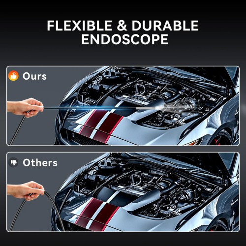THINKCAR USB Endoscope TES 102 5.5mm IP67 Water Proof 6-Adjustable LED Lights 1280*720 Definition, Works with THINKSCAN 689BT/MUCAR 892BT/MUCAR VO8