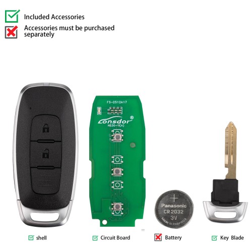 Lonsdor NS30-18NS30 for Nissan/Infiniti Smart Key 3 Buttons Supports ID46 ID47 ID4A