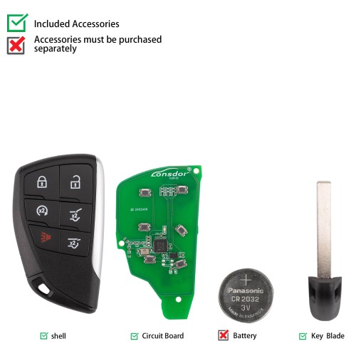 LONSDOR CL30-2A Remote Key 6 Buttons Supports ID46 ID49 ID4A 315MHz 433.92MHZ for Chevrolet