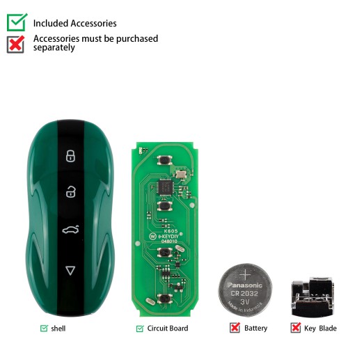 KEYDIY ZB71-4 Smart Key Black Jade Green 4 Buttons