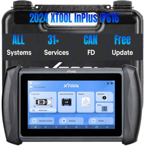 XTOOL InPlus IP616 OBD2 Car Automotive Diagnostic Tools with 31 Reset Service Auto Key Programmer Lifelong Free Update