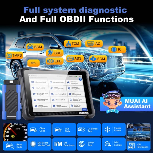 THINKCAR MUCAR 892BT PRO Bluetooth Diagnostic Scanner with AI Function, Supports CANFD & DOIP & J2534, 35 Reset Functions,Topology Mapping, ECU Coding