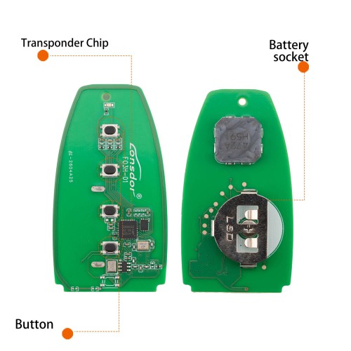 LONSDOR FO3H-05 High Frequency Remote Key 4 Buttons for Ford Supports ID46 ID49, 868/902MHZ