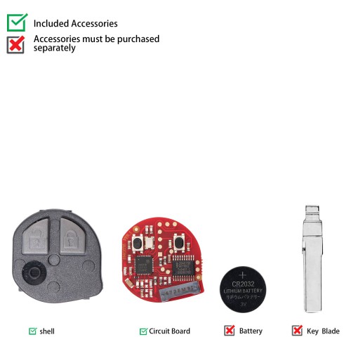XHORSE XSCLN1EN for Chevrolet Style Second Generation Universal Remote Key 4 Buttons 5PCS