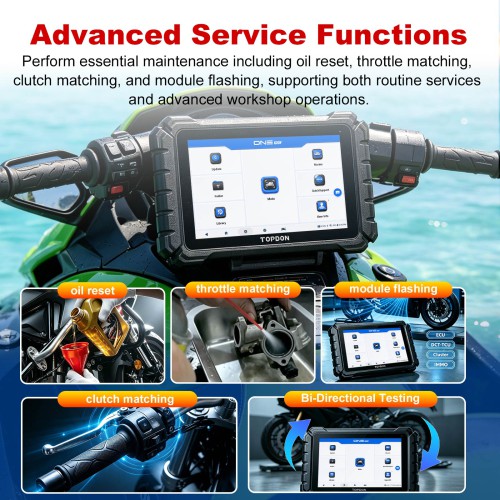 TOPDON ONE Moto Diagnostic Scanner for Motorcycles, ATVs and Marine Vehicles, Supports 2-Year Free Updates, 45 Languages