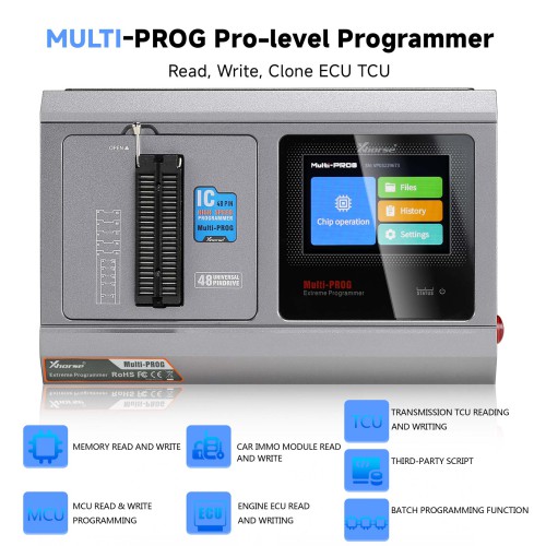 Xhorse Multi Prog Programmer GL Version with Free MQB48 License RH850 Expert Mode Supports Checksum Scripts Read BMW BDC2 BDC3 5C 5D Keys