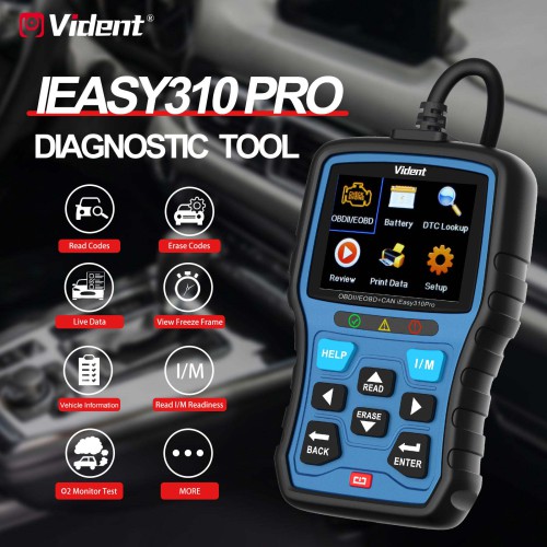 VIDENT iEasy310 Pro(Sapphire) Enhanced OBD2 Automotive Scanner Professional OBDII Code Reader Engine Fault Scan Tool Car Diagnostic Tool
