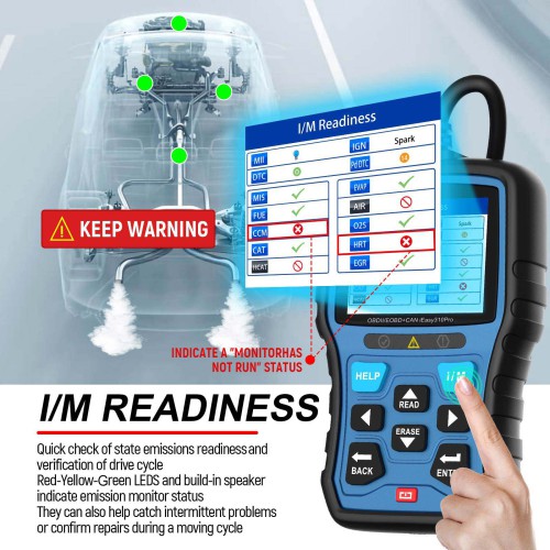 VIDENT iEasy310 Pro(Sapphire) Enhanced OBD2 Automotive Scanner Professional OBDII Code Reader Engine Fault Scan Tool Car Diagnostic Tool