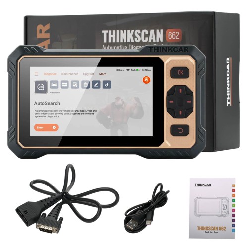 THINKCAR THINKSCAN 662 Diagnostic Scanner, Supports CAN FD & Auto VIN, 12 Reset Functions,  28+ Languages, 4 Major Systems Diagnoses
