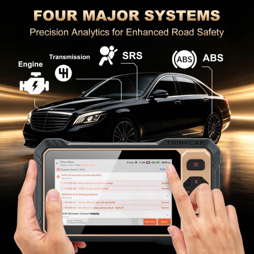 THINKCAR THINKSCAN 662 Diagnostic Scanner, Supports CAN FD & Auto VIN, 12 Reset Functions,  28+ Languages, 4 Major Systems Diagnoses