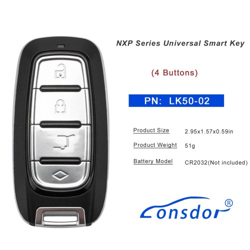 LONSDOR LK50-02 NXP Series Universal Smart Key 4 Buttons