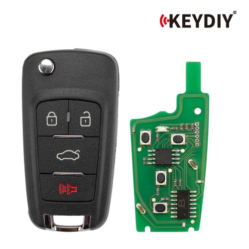 KEYDIY KD B18-4 Universal Flip Remote Key 3+1 Buttons for Chevrolet Type 5PCS