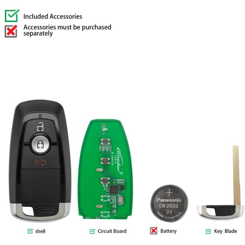 LONSDOR FO30 Series Smart Key FO30-03 Low Frequency 315/433 MHz 3 Buttons for Ford