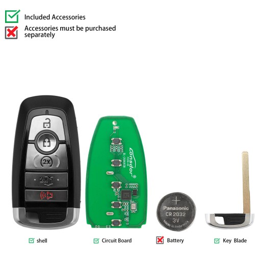 LONSDOR FO30 Series Smart Key FO30-02 Low Frequency 315/433 MHz 5 Buttons for Ford