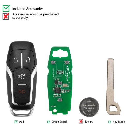 LONSDOR FO30 Series Smart Key FO30-14 Low Frequency 315/433 MHz 4 Buttons for Ford