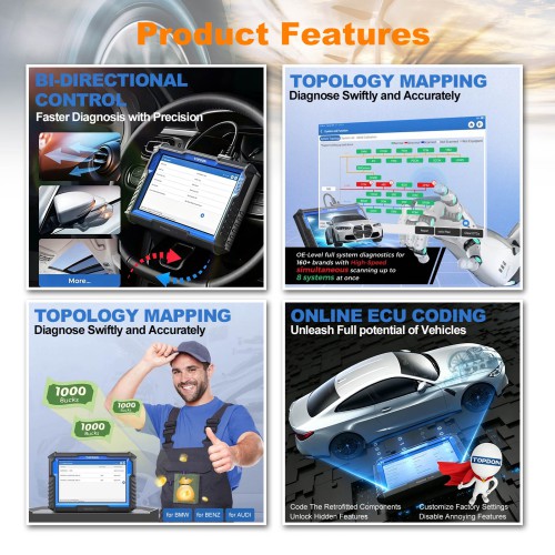 TOPDON Phoenix XLink Diagnostic Tool with Bi-Directional Control, ECU Programming, CAN-FD, DoIP, 41+ Services & Full-System Scanning