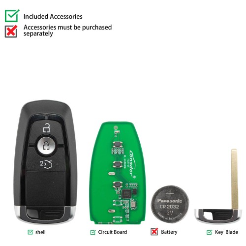 LONSDOR FO30 Series Smart Key FO30-04 Low Frequency 315/433 MHz 3 Buttons for Ford