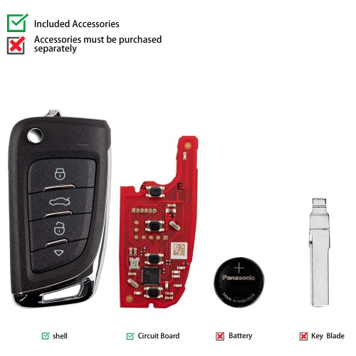 XHORSE XKM820EN M8 Flat Style 2nd Generation Wired Key Remote 5pcs/Lot