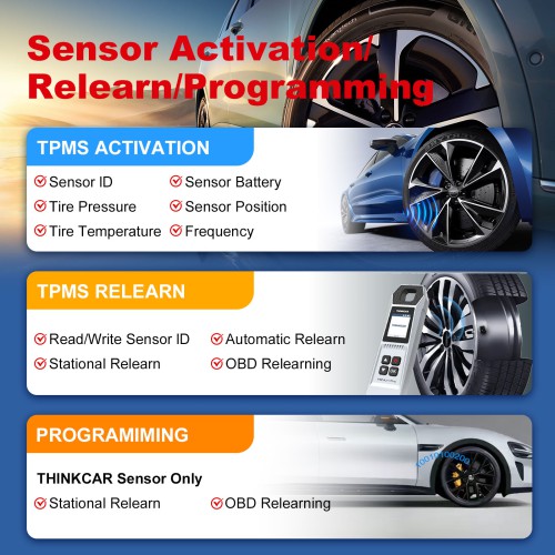 THINKCAR VENU IPRO Tire Pressure Diagnosis Tool, Supports Sensor Activation/ Programming/ Learning, Tire Pressure Fault Diagnosis