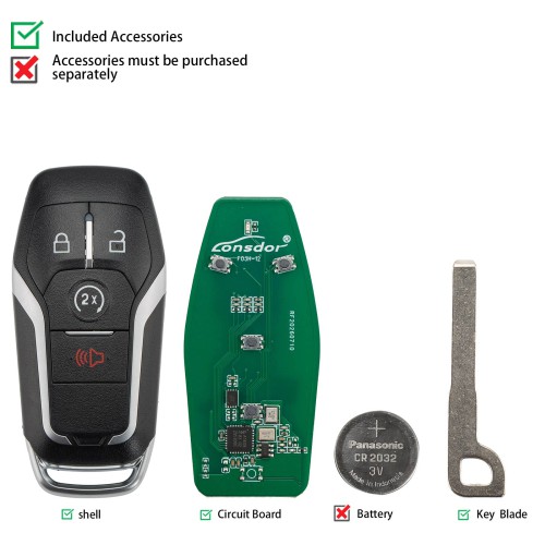 LONSDOR FO3H Series Smart Key FO3H-16 Supports ID46 ID49 High Frequency 902/868MHZ 4 Buttons for Ford
