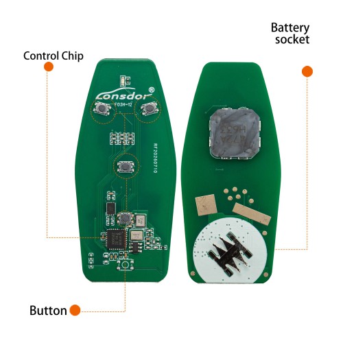 LONSDOR FO3H Series Smart Key FO3H-16 Supports ID46 ID49 High Frequency 902/868MHZ 4 Buttons for Ford
