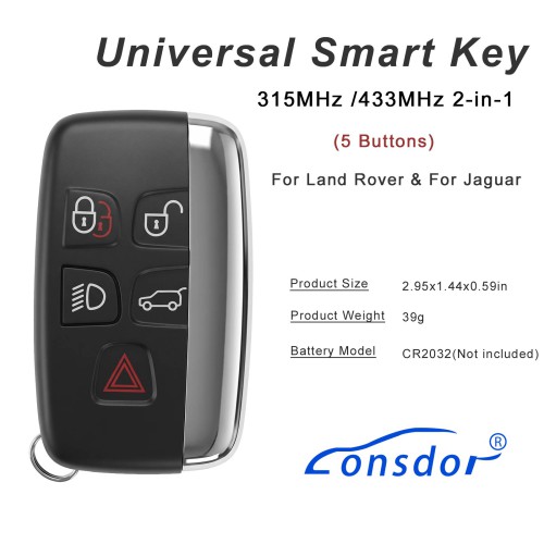 LONSDOR 2010-2018 For Land Rover & For Jaguar Universal Smart Key 315MHz /433MHz 2-in-1 5PCS