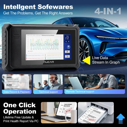 THINKCAR MUCAR VO6 OBD2 Scanner Supports 28+ Maintenance Functions Full System Diagnostics Full OBD2 Diagnostic Functions Free Update lifetime