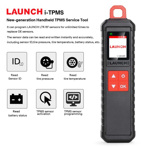 (Second-hand 95% New)Launch i-TPMS Handheld TPMS Service Tool Can be Binded with X-431 Scanner or the i-TPMS APP Supports All 315/433MHz Sensors