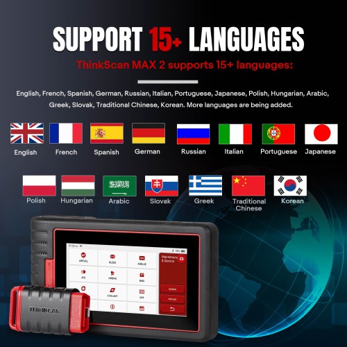 (Second-hand 99% New)THINKCAR ThinkScan Max 2 Full System Diagnostic 28 Maintenance Functions Lifetime Free Update