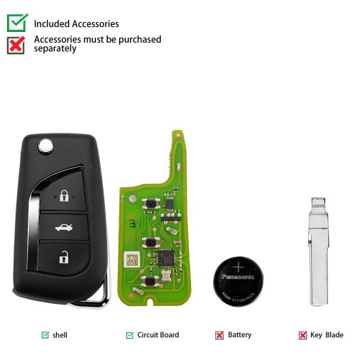 XHROSE XETO00EN FENG.T Style Super Remote Key Foldable 3 Buttons 5PCS
