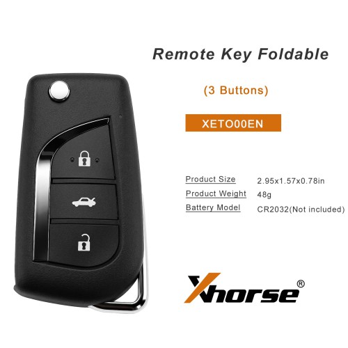 XHROSE XETO00EN FENG.T Style Super Remote Key Foldable 3 Buttons 5PCS
